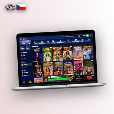 Bigclash Casino na počítači v režimu celé obrazovky pro pohlcující zážitek ze slotů a živých stolů