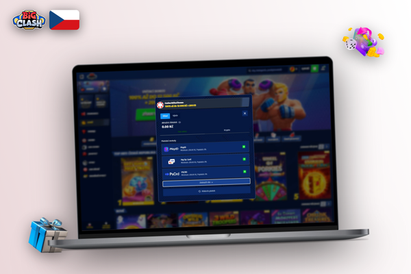 Hráč provádí minimální vklad v Bigclash Casino na mobilu i počítači