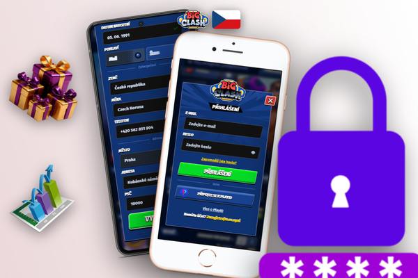 Vyplňte registrační formulář Bigclash Casino – e-mail, heslo a promo kód