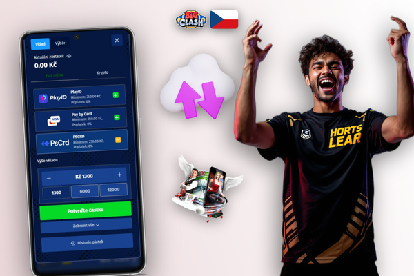 Aktivace uvítacího bonusu přes promo kód v pokladně Bigclash Casino